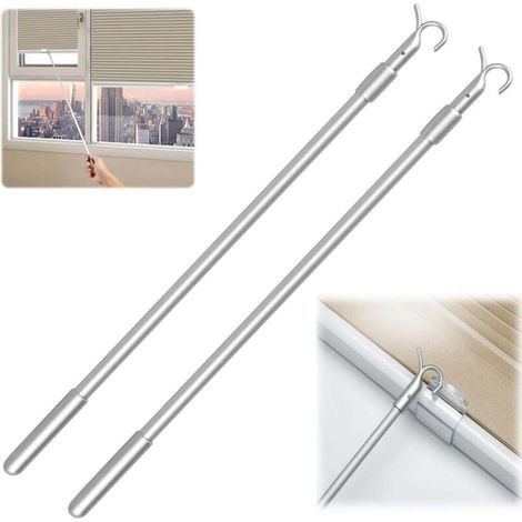 Lot de 2 barres télescopiques réglables (3361 cm), pour stores, rideaux, tringles de penderie (argent)