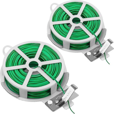 2 Rolls 50m Green Garden Wire with Plastic Wire Cutter, Garden Wire Ties, Plant Ties, Tomatoes, Plant Wire Ties for Home Garden Organization (1/5)
