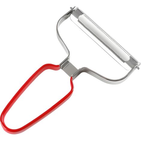 Couteau à éplucher en acier inoxydable renforcé avec grande ouverture pour couper facilement pommes de terre, radis et concombres - Lame dentelée pour tranches nettes et coupe rapide-x