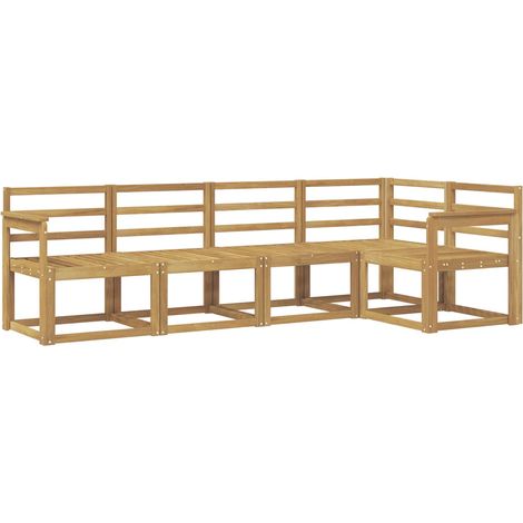 Outdoor Sofa Set 5 pcs White Solid Acacia Wood vidaXL (1/5)