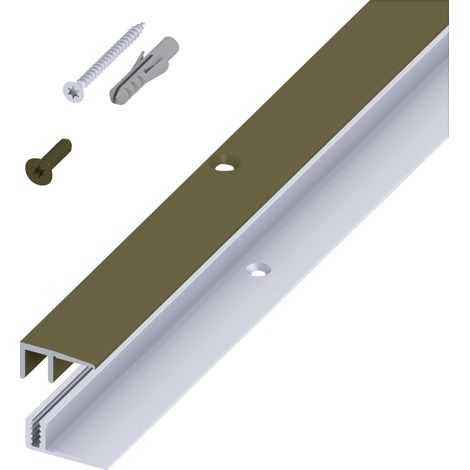 alfer Abschluss- + Träger- 1 m, 21 x 10.5 x 7 - 15 mm Alu eloxiert bronze Profil