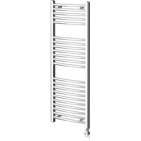 Columbus Chrome 1200mm x 500mm Curved Digital Thermostatic Electric Heated Towel Rail (1/5)
