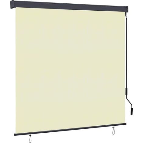 Store enrouleur Rayé Crème 180 x 250 cm Tissu et Aluminium (1/4)