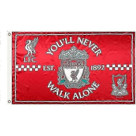 Banderas de Liverpool de 90x150 cm (3x5 pies), colores vivos y resistentes a la decoloración por rayos UV, poliéster con túnel y doble S 26s (90150-1)