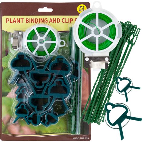 Kit de tuteurage pour plantes TG77636, clips de tige, fil horticole, 71 pièces (1/5)