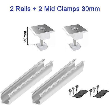 Support de montage pour panneaux solaires, rails de fixation, pince de serrage, montage de modules, alimentation solaire photovoltaïque, édition Trapez 0703 (1/4)