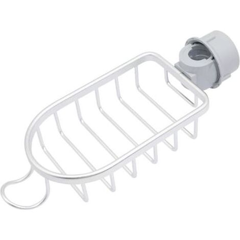 Porte-éponge de robinet de cuisine, organisateur de panier d'évier, support de brosse de porte-savon en aluminium spatial suspendu pour accessoires de cuisine et de salle de bain (argent) (1/5)