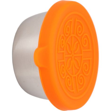 Gobelet en acier inoxydable avec couvercle pour huiles essentielles de salon de beauté, mini couvercle en silicone à joint hermétique de 50 ml, couvercle orange + gobelet en acier inoxydable 304 (1/5)