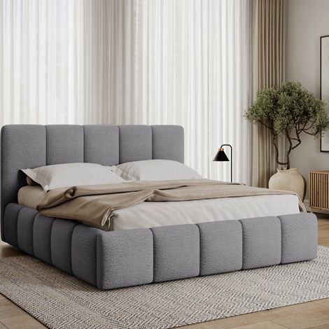 Cama con cajón 180x200 somier incluido Klaus Texturado Gris (1/5)