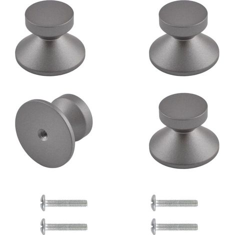 4 STK Möbelknöpfe Modern Schrankknöpfe mit Schrauben Türknopf für Schrank Küchenknöpfe - Grau