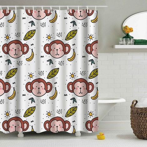 Dicker Duschvorhang aus Polyester, maschinenwaschbar, 180 x 180 cm, Ausführung 5, schimmelresistent und wasserdicht. (1/4)