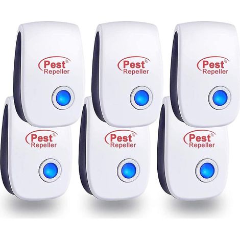 Répulsif Ultrason Anti-Rongeurs Insectes 6 Pack, Répulsif Électronique Insectes Intérieur,Ipour moustiques/cafards/Souris/araignées/Mouches