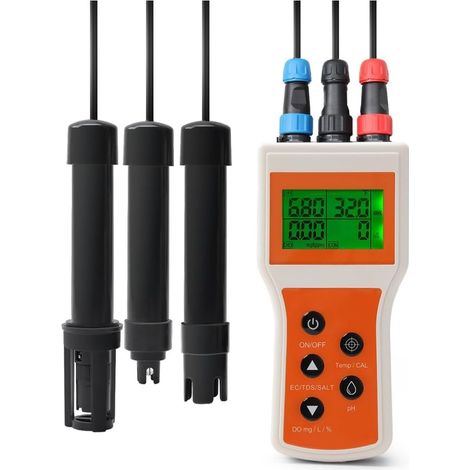 Handheld-Messgerät für gelösten Sauerstoff, intelligentes DO-Messgerät, tragbarer 6-in-1-PH-DO-SALZ-EC-TDS-Tester für Aquarium-Pools