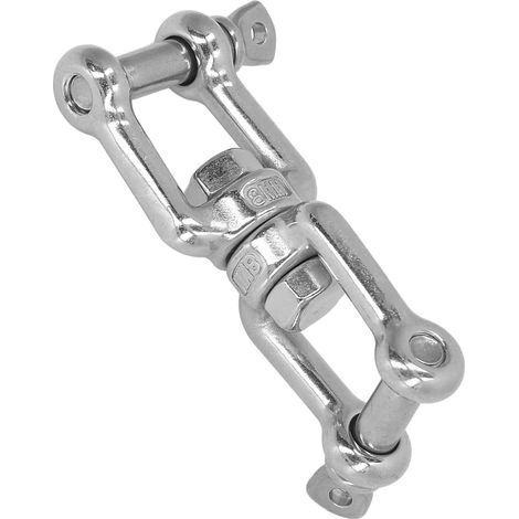 M8 Emerillon INOX Résistant Durable Manille INOX 8mm pour Balancelles de Terrasse aux Chaises Suspendues aux Sacs de Sable aux Barbecues Rotatifs au Camping et à la Navigation (1/5)