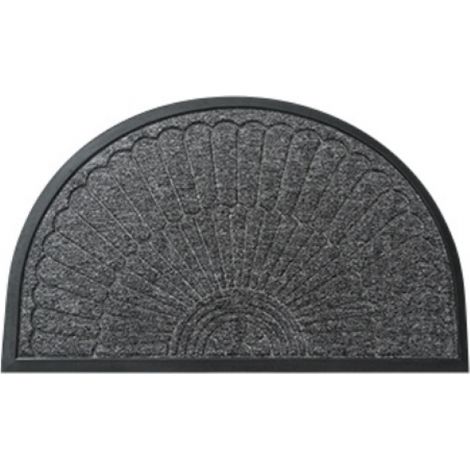 Alfombra de entrada antideslizante para interiores, de secado rápido y absorbente, semicircular, gris, 80 x 50 cm. (1/5)