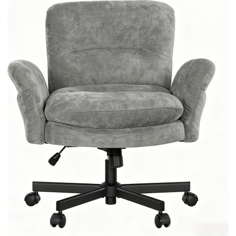 Silla de oficina giratoria gris con altura ajustable y reposabrazos (1/5)