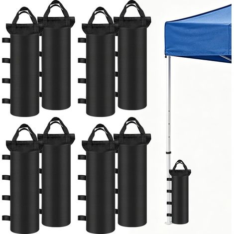 Lot de 8 sacs de sable lestés en Oxford 800D, poids coupe-vent pour tonnelle, tente, parasol, sacs de sable portables avec fermeture (1/5)