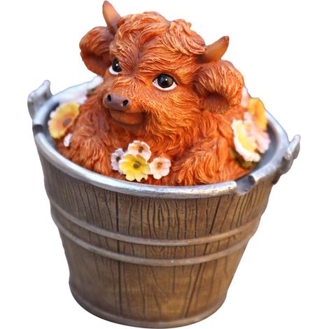 Highland Kuh Statue Harzskulptur dekorative Figur