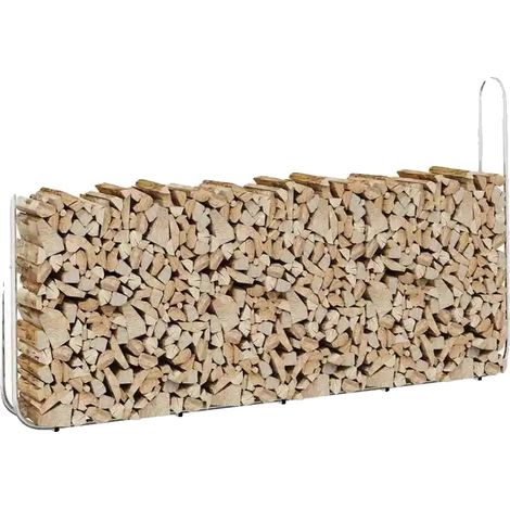 Range à bois, construction en acier durable, usage extérieur, Argent (1/2)
