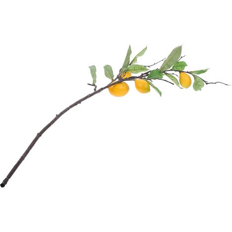 Realistic Artificial Yellow Lemon Branch in Plastic for Home Decor, Natural Ornament Without Watering, Elegant Vase Filler for Home (1/5)