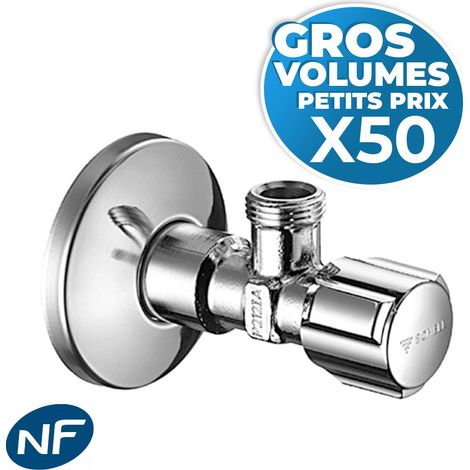 Schell Comfort Lot de 50 robinets d'équerre avec fonction de régulation, Classe de débit A (052120699-GVP50) (1/4)