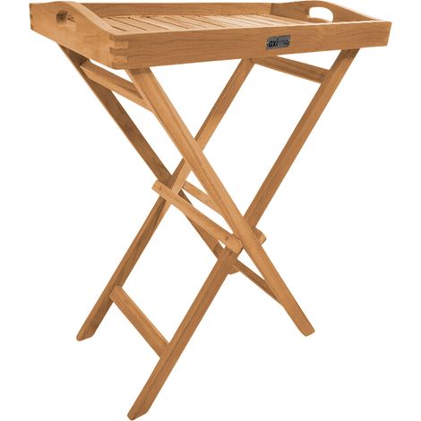 Axi Lora Chariot De Service Avec Plateau Amovible - En Teck - Avec Poignées Ouvertes  Desserte De Cuisine / Pour Le Jardin, Le Balcon, La Terrasse Ou L'Intérieur  93 X 62 X 84 Cm
