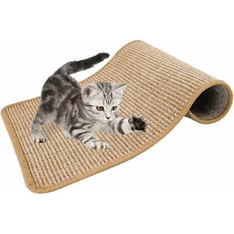 Grattoir de chat, coussin de griffe de chat sisal, coussin antidérapant de griffe de chat, coussin de chat naturel sisal, mur, plancher, mobilier anti - grattage de chat et de chien (jaune clair, 20 (1/3)