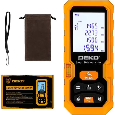Télémètre laser portable numérique 40/60/80/100 m – outil de mesure précis pour chantier et maison