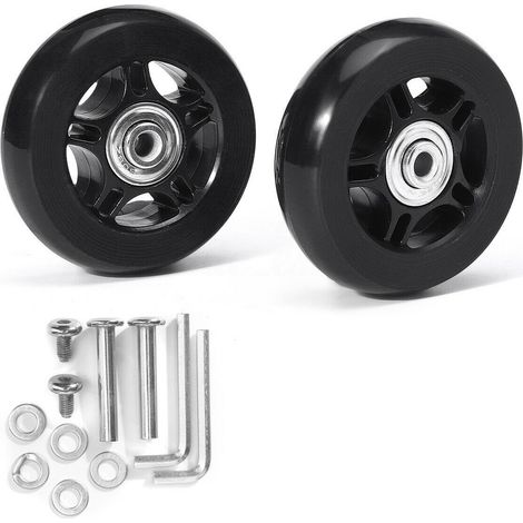 2 Stück Universal-Ersatz-Kofferräder, langlebig, geräuschlos, multidirektional, Gummi-Gepäckreparaturräder, 70 mm x 19 mm