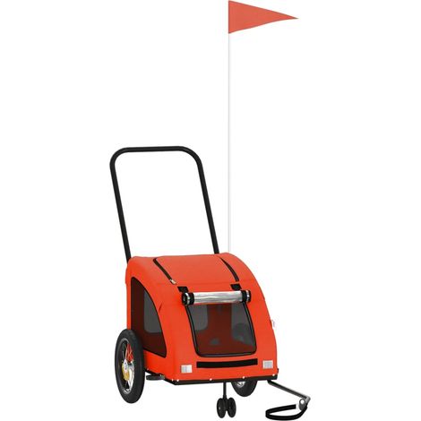 Remorque de vélo pour animaux de compagnie orange et gris CFW17096 (1/5)