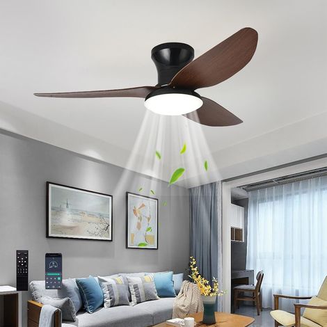 100 cm Plafonnier ventilateur moderne avec éclairage intelligent à intensité variable et télécommande, lumière LED, 6 vitesses, 3 pales (1/5)