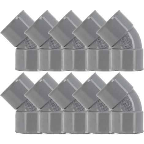10 coudes PVC évacuation - Ø40 - Femelle Femelle 45° - Nicoll (1/4)