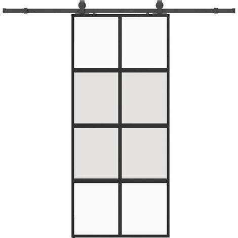 Maison Exclusive - Schiebetür mit Beschlag Schwarz 90x205 cm Hart