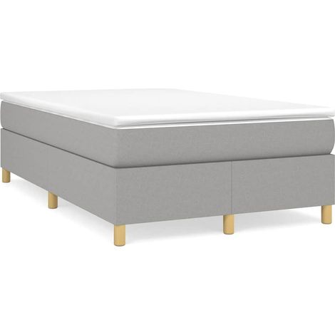 vidaXL Sommier à lattes de lit et matelas gris clair 120x190 cm tissu