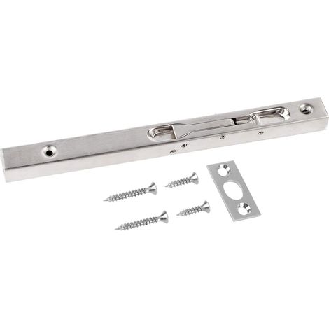 Épingle À Mortaise, targettes pour porte moderne Serrure à glissière pour boulon de porte loquet Loquet Pour Salle De Bain affleurant dissimulé en acier inoxydable argenté(250mm) (1/5)