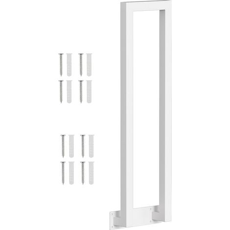 Randaco 75cm Weiß Treppengeländer U-Form Eisen Handlauf Geländer, Eisengeländer Innen und Außen Universal Seitlich montiert