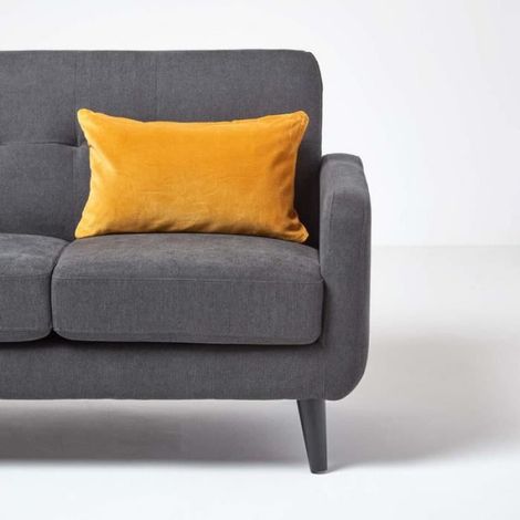 Housse de coussin en velours Jaune moutarde, 30 x 50 cm (1/4)