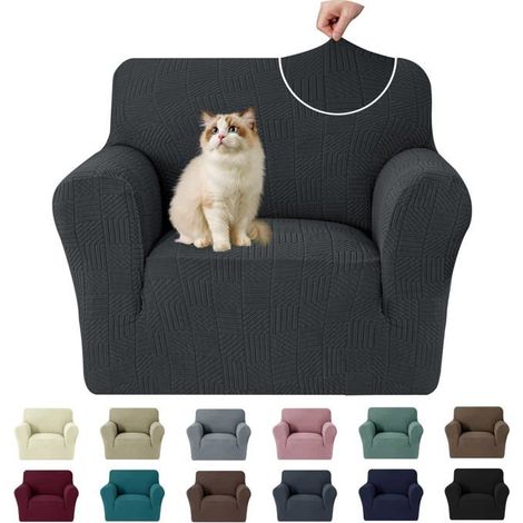1 Housse Canapé, Extensible, Antidérapante, Protection Griffures, Motif Géométrique, Pour Salon, Animaux (1/5)