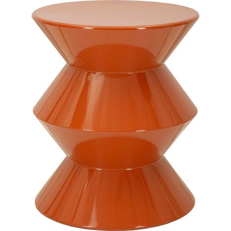 Couchtisch Ilam, Runde Form, Tischplatte Orange, Material Metall, 40x50x40h cm Orange