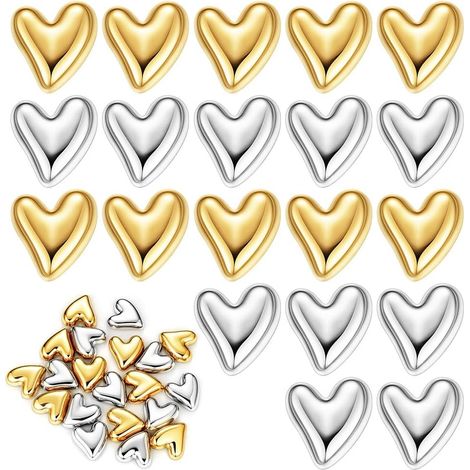 Set di 20 magneti da frigorifero a forma di cuore, magneti decorativi 3D dorati per frigorifero, piccoli magneti a forma di cuore per frigorifero, lavagna, armadietto e altro, colori assortiti. (1/5)