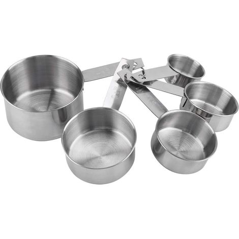 Lot De 5 Tasses à Mesurer En Acier Inoxydable, Cuillère doseuse antirouille en acier inoxydable Tasses à Mesurer Empilables En Métal Tasses Cuisine Pour Sec Et Liquide Ingrédients (1/5)