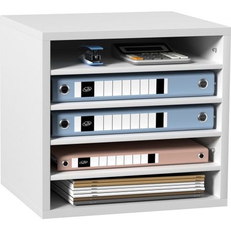 Organizzatore per Documenti in Legno 5 Scompartimenti Bianco (1/5)