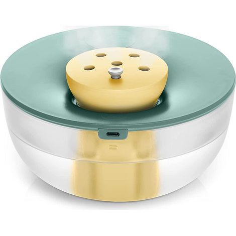 Mini humidificateur d'air ultra-silencieux (20 dB) avec diffuseur d'huiles essentielles USB de 1,2 L intégré, idéal pour la maison, bébé, le bureau et les plantes. Arrêt automatique en cas de manque d (1/5)