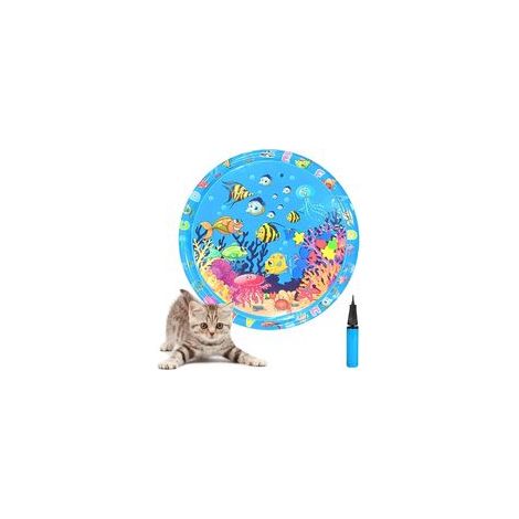 Spielmatte mit Fischmotiv, Wassermatte für Katzen und Hunde, dicke, strapazierfähige und rutschfeste Spielmatte, langlebig und leicht zu reinigen, geeignet für alle Haustierarten – Crezuo