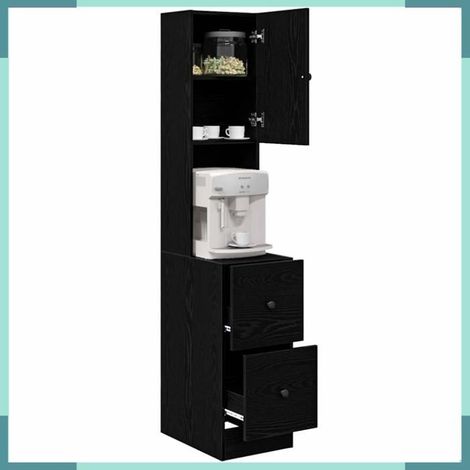 871379 Buffet de cuisine avec tiroir Chêne noir 32 x 50 x 180 cm (1/5)