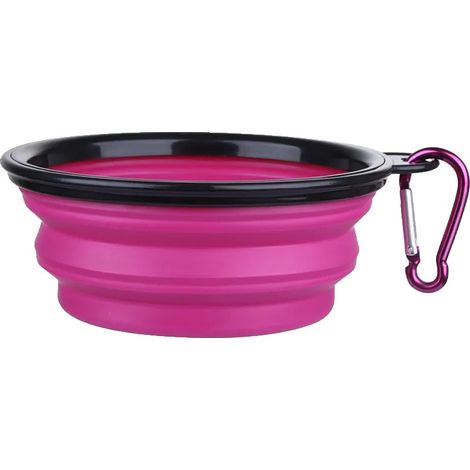 Tragbare Hundeschüssel, Zusammenklappbares Design, Multifunktionale Verwendung, LILA, 1000ML (1/2)