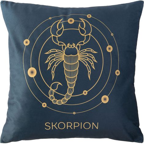Kissenbezug 40x40 Sternzeichen Ihr Sternzeichen Skorpion schwarz (1/4)