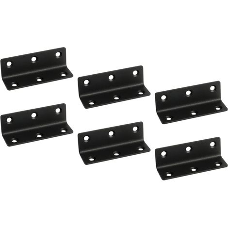 6 Pièces Equerre de Fixation Acier Inoxydable Support d'angle Droit Supports Forme de L 90 Degrés Equerres Étagères Connecteurs