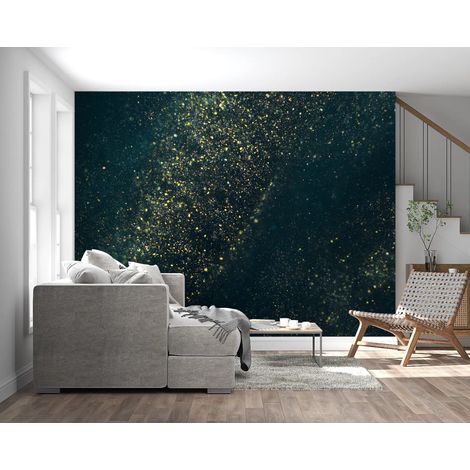 Papier Peint Art & Déco – Nuée Dorée sur Vert Profond - 150 x 250 cm (1/2)