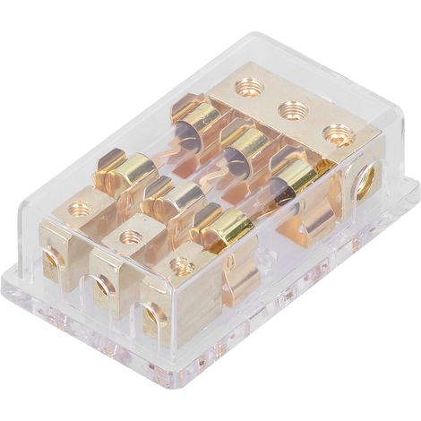Boîtier porte-fusible 3 voies 1x0GA entrée 3x4GA sortie bloc de distribution pour modification audio voiture yacht stéréo (1/5)